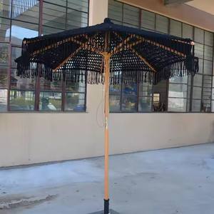 Crochet ouvert avec des glands de coton cordes de macramé à la main Design moderne pour l'utilisation de cour de meubles d'extérieur - Product Image 1