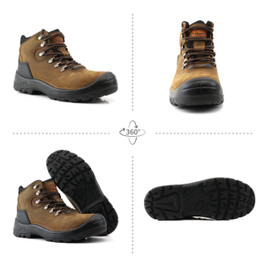 Zapatos de Seguridad de Cuero Nubuck Marrón para Hombre, con Puntera de Acero, Antiaplastamiento, Botas de Trabajo Resistentes a Pinchazos, <span class=keywords><strong>Calzado</strong></span> de Seguridad Protector - Product Image 2