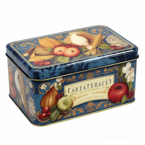 White Metal <strong>Recipe</strong> <strong>Box</strong> with Colorful Cooking <strong>Recipe</strong> Tin <strong>Box</strong> Cooking Cards Tinplate Tin <strong>Box</strong> - Product Image 2