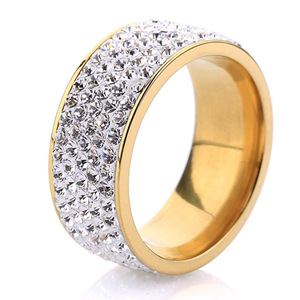 Anillos de Moda de 8MM con Cristales Engastados en Oro, Joyería Unisex para Fiestas - Product Image 5