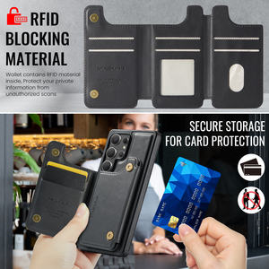 S25 Ultra étui en cuir de luxe magnétique détachable 2 en 1 RFID portefeuille porte-<span class=keywords><strong>carte</strong></span> couverture de téléphone portable pour Samsung Galaxy S25 Ultra - Product Image 4