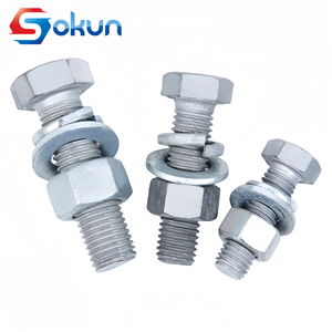 Thép đầy đủ ren hình lục giác bu lông M8 M16 kẽm mạ ốc vít ANSI lớp 4.8 5/8 "Hex bu lông - Product Image 3