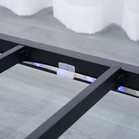 Lit en fer forgé suspendu sur mesure, multi-tailles, simple, avec éclairage et télécommande, 2 mètres, pour chambre à coucher