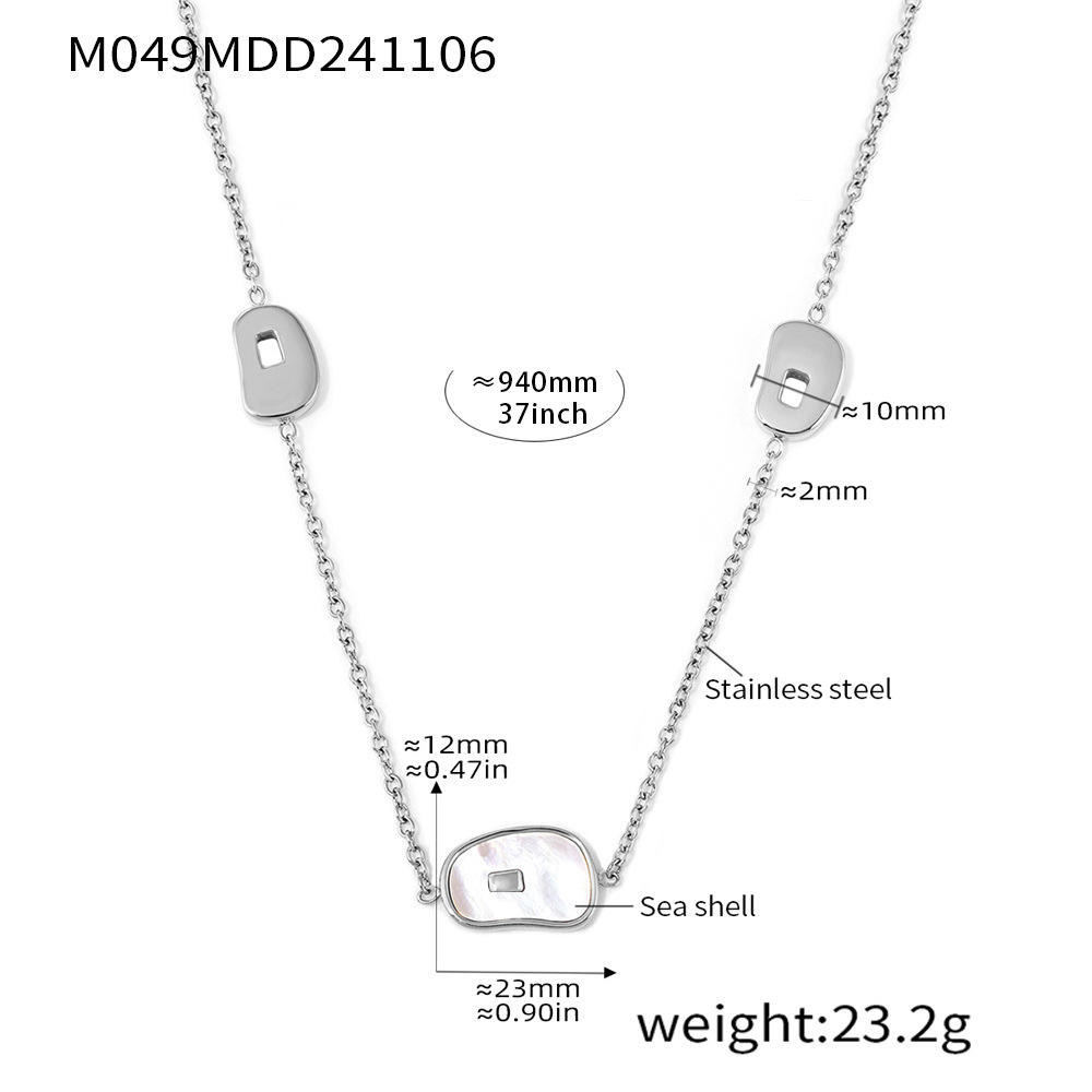 Steel White Shell Sweater Chain