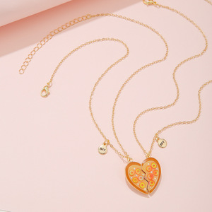 2 unids/set joyería magnética corazón rompecabezas atraer COLLAR COLGANTE para mejor amigo atraer cada encanto BFF Collar para niños - Product Image 4