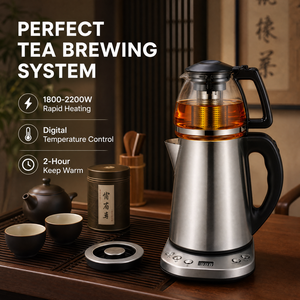 1.8 digitale popolare L vetro russo bollitore elettrico per l'acqua Samovar tè macchina per il caffè turco <span class=keywords><strong>teiera</strong></span> PY1808-WD <span class=keywords><strong>con</strong></span> <span class=keywords><strong>infusore</strong></span> - Product Image 5