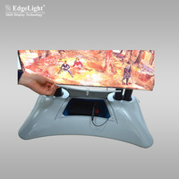 Panneau publicitaire mobile d'extérieur rectangulaire en toile souple, support au sol en alliage d'aluminium, boîte à lumière LED double face, modèle AF55