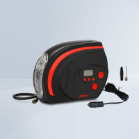 High-Power DC 12V Car Air Compressor-ABS 8.5Mins Tire Inflation 5 Ultra-Bright LEDs Emergency Use Digital LCD Fast Inflate Tire