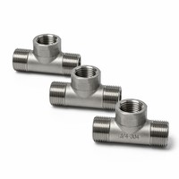 Raccord en T égal en acier inoxydable 304, filetage mâle BSPP BSPT 3/4 pouce, surface lisse moulée, qualité standard, raccord de tuyauterie hexagonal à 3 voies