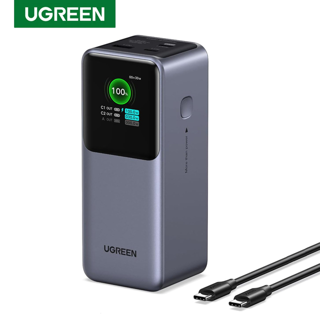UGREEN Nexode Power Bank 20000mAh 130W Fast Charging Power Station High Capacity LED Display Power Bank for Laptop Macbook