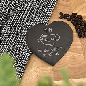 Posavasos de Roca Natural con Diseño de Corazón, Posavasos Negros para Tazas - Product Image 5