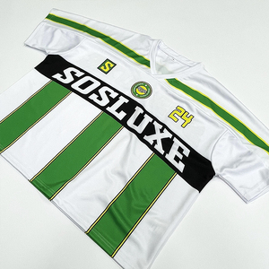 Custom <b>V</b> <b>Neck</b> Print <b>T</b> <b>Shirts</b> Oversized Boxy Embroidery Vintage Retro American Soccer Wear Cropped Football Jersey - Product Image 4