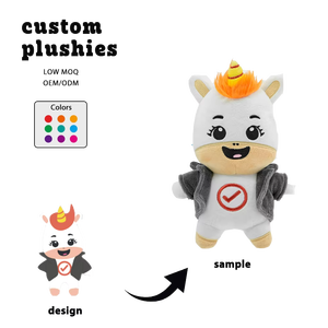 Mascotte Personalizzata <span class=keywords><strong>con</strong></span> Logo Aziendale, Bambola di Peluche da 8 Pollici <span class=keywords><strong>con</strong></span> Cappello e Maglietta, Giocattoli Creativi in Peluche <span class=keywords><strong>con</strong></span> <span class=keywords><strong>Occhi</strong></span> <span class=keywords><strong>Grandi</strong></span> - Product Image 1