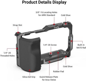 Carcasa pequeña para cámara Sony ZVE10 con mango de silicona y placa de liberación rápida <span class=keywords><strong>Arca</strong></span> integrada, para Sony ZVE10 3538 - Product Image 6