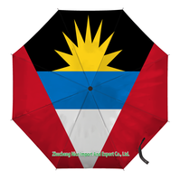 Paraguas Plegable con Bandera de Bahamas, Apertura y Cierre Automático, Compacto, Portátil, Grande, para Protección Contra la Lluvia y el Viento