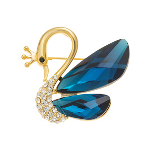 Muyu Swan Brooch Blue Crystal Zinc Alloy Women's Party Pin Accessory - Product Image 5