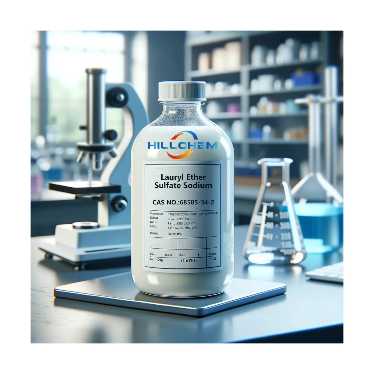 Sulfate laurique de sodium chimique SLES pour le liquide Cas 68585 de lavage de vaisselle Sulfate laurique d'éther de sodium de colline/matière première de SLES 70