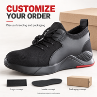 Chaussures de sécurité personnalisées à embout d'acier, respirantes, en maille, résistantes à la perforation, basses, à lacets, pour l'été, semelle en caoutchouc, vente en gros