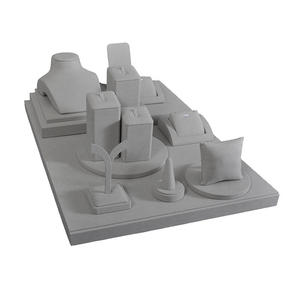 แท่นโชว์เครื่องประดับไมโครไฟเบอร์สุดหรู งานแฮนด์เมด ปรับแต่งได้ สำหรับต่างหู แหวน สร้อยคอ ชุดโชว์เครื่องประดับ - Product Image 4