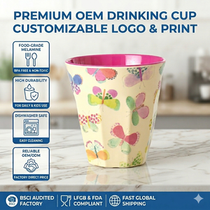 Premium Melamine Drinking Cup M Size Heart Print Customizable Logo Kids Safe Dishwasher Safe BPA Free OEM ODM - Product Image 6