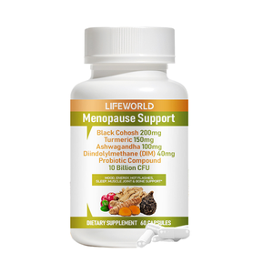 Capsules OEM pour la Ménopause : Cohosh Noir, DIM, Curcuma, Ashwagandha – Soutien Hormonal, Articulaire, Énergétique et Antioxydant - Product Image 1