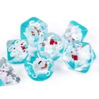 Pour Udixi Logo personnalisable bleu canard de noël résine RPG jeu de dés donjons polyédriques Dragons dés en résine avec Logo personnalisable