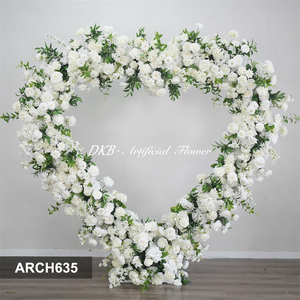 <b>Artificial</b> Flower Wedding Decoration heart shape Flower arch silk cloth Floral background Decor - Product Image 2