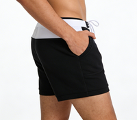Short de bain réversible pour homme, color block, séchage rapide, taille élastique avec cordon de serrage, respirant, léger, antibactérien, pour la plage