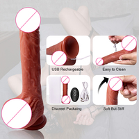 Ferngesteuerter Stoßdildo für Frauen Realistischer Penis-Vibrator Lesbisches Spielzeug Sexmaschine Silikon Großer Penis Weibliche Masturbation