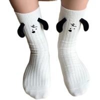 Chaussettes basses pour femmes, nouveauté 2023, motif oreilles de chien 3D, amusantes, mignonnes, dessin animé, transparentes, printemps-automne