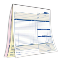 Formulaire de facture autocopiant NCR transparent et personnalisable en 3 feuillets, multicolore, pour l'enregistrement des transactions de bureau et d'entreprise