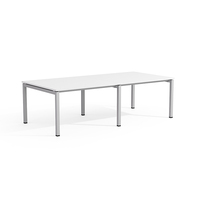 Table de conférence modulaire écologique pour 8 à 14 personnes, design moderne, bois blanc, pieds en métal, compacte, pour réception, négociation, mobilier de bureau