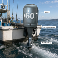 Moteur hors-bord diesel Marin Power HD-W60D 60 CV, 3 cylindres, 4 temps, 12 V, électronique, refroidi par eau, neuf, pour bateau de pêche