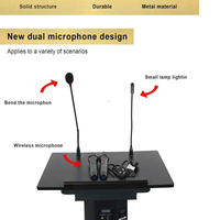 Support de micro col de cygne unique avec système audio Bluetooth USB-C intégré pour conférences, discours et podiums numériques