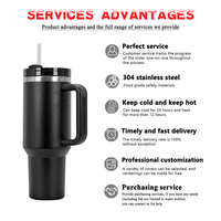 Tumbler Logo Kustom 40Oz Dengan Gagang, Stainless Steel Vacuum Insulated Dinding Ganda, Tempat Minum Mobil, Hadiah Perjalanan, Pasokan OEM untuk Gym