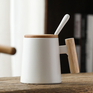 <b>ceramic</b> <b>mug</b> with wooden handle <b>ceramic</b> coffee <b>mug</b> with <b>lid</b> nordic <b>ceramic</b> <b>mug</b> - Product Image 2