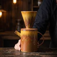 Ensemble de filtre à café en céramique réactive MSH Artisan, forme cylindrique V60, pour service de café manuel, kit de préparation en porcelaine, idéal pour un cadeau