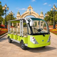 Bus Wisata Listrik Model Terbuka 14 Kursi Buatan Cina, Baterai 72V-200AH*12, Jarak Tempuh 80-100km, Motor 5KW untuk Tempat Wisata