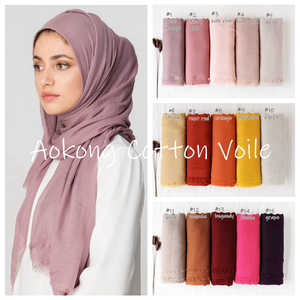 AOKONG women <strong>latest</strong> hijab <strong>designs</strong> plain voile hijab cotton blend 60 colors hijabs <strong>shawls</strong> long muslim frayed - Product Image 2