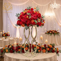 Support floral en métal doré Mank pour centre de table de mariage de style européen démontable pour décoration florale de table