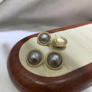 Pendientes de Perlas de Agua de Mar de la Serie Star de Bazaar Banquet, 19-20 mm, Plata S925 - Product Image 3