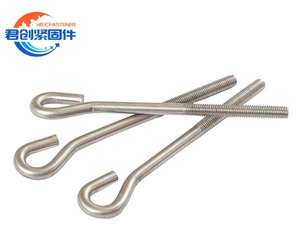 สลักเกลียวฝังในเหล็กกล้าไร้สนิม GB 799 304, สลักเกลียวฐานราก, แบบ L/แบบ 9, <span class=keywords><strong>ขนาด</strong></span> M10, M12, M16, <span class=keywords><strong>M20</strong></span>, M24, M30 - Product Image 1