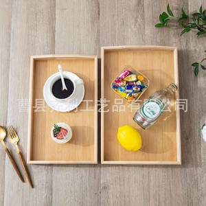 Bamboo Serving <b>Trays</b> With Handle For <b>Tea</b> Snacks Food Household Use - Product Image 3