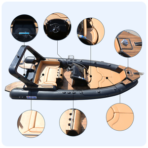 Sang Trọng 23.3ft Đánh Cá <span class=keywords><strong>Inflatable</strong></span> Thuyền Chèo Thuyền Với 200HP Động Cơ Mô Hình Mới Hypalon PVC Sườn 12 52Cm Sợi Thủy Tinh Sàn Bán Trong Ý - Product Image 6