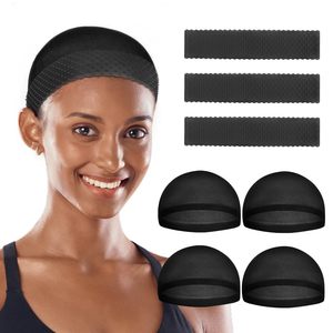 Ensemble de filets <span class=keywords><strong>à</strong></span> <span class=keywords><strong>cheveux</strong></span> et de fixations pour perruques Jinke. Pack de 4/1 ou 2/1. Bandeau antidérapant en silicone de qualité <span class=keywords><strong>alimentaire</strong></span> transparent pour perruques en dentelle, extensions et postiches. - Product Image 6