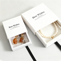 Emballage de bijoux en papier kraft blanc personnalisable, écologique, recyclable, biodégradable, boîte avec laminage mat, petits bibelots pour enfants