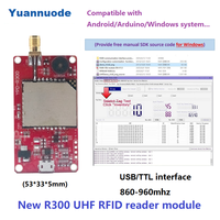 Nouveau Module de lecteur RFID UHF à puce R300 antenne 0-9dbi longue portée petite carte TTL système Windows SDK intégré pour 860-960MHz
