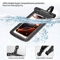 Casing dompet ponsel antiair 2 pak, tas kering ponsel IPX8 untuk iPhone & Samsung casing ponsel tahan air hingga 7 inci dengan tali penyandang