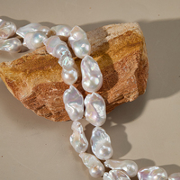 AA 13-17mm naturel blanc grande forme baroque brin de perles d'eau douce perles en vrac pour la fabrication de bijoux