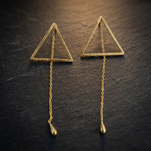 Pendientes Colgantes de Cadena de Latón Chapado en Oro Geométricos BPE-51 de Soumya Creations, Joyería Unisex de Estilo Bohemia - Product Image 2